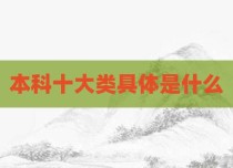 本科十大类具体是什么