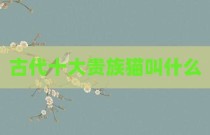 古代十大贵族猫叫什么
