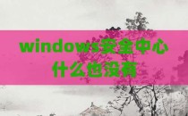 windows安全中心什么也没有
