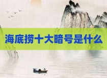 海底捞十大暗号是什么