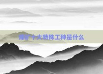 煤矿十大特殊工种是什么
