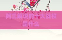 阿三解说的十大战役是什么