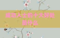 成功人士的十大好处是什么