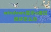 windows显示u盘已损坏怎么办