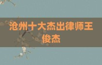 沧州十大杰出律师王俊杰