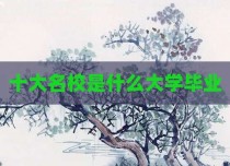十大名校是什么大学毕业