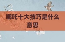 哪吒十大技巧是什么意思