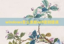 windows怎么添加wifi密码错误