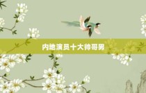 内地演员十大帅哥男