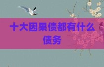 十大因果债都有什么债务