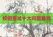 校招面试十大问题难吗