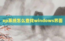 xp系统怎么查找windows界面