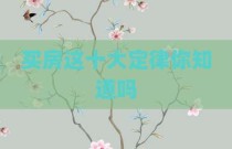 买房这十大定律你知道吗
