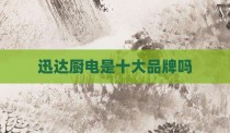 迅达厨电是十大品牌吗