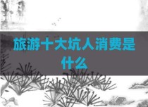 旅游十大坑人消费是什么