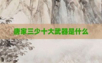 唐家三少十大武器是什么