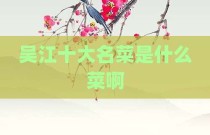 吴江十大名菜是什么菜啊