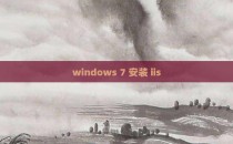 windows 7 安装 iis