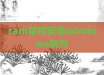 ram架构安装windows软件