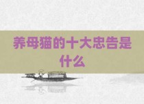 养母猫的十大忠告是什么