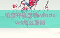 电脑开机显示windows怎么取消