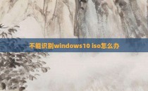 不能识别windows10 iso怎么办
