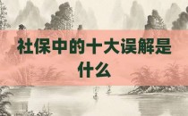 社保中的十大误解是什么
