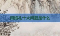 闹婚礼十大问题是什么