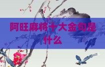阿旺麻将十大金句是什么