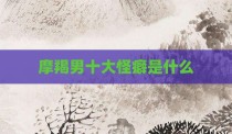 摩羯男十大怪癖是什么