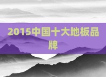 2015中国十大地板品牌