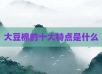 大豆棉的十大特点是什么