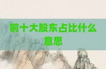 前十大股东占比什么意思