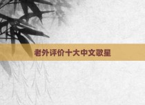 老外评价十大中文歌星