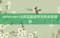windows10浏览器缓存文件夹在哪里