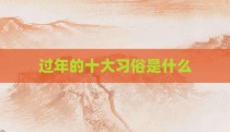 过年的十大习俗是什么
