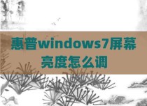 惠普windows7屏幕亮度怎么调