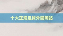 十大正规足球外围网站