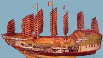 郑和宝船长140米宽57米，哥伦布的圣玛利亚号在它面前像搜救艇