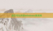 自己可以升级windows系统吗