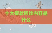 十大症状问诊内容是什么