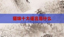 猫咪十大谣言是什么