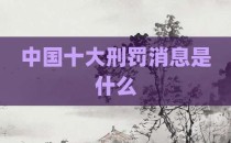 中国十大刑罚消息是什么