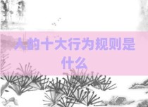 人的十大行为规则是什么
