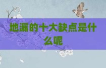 地漏的十大缺点是什么呢