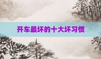 开车最坏的十大坏习惯
