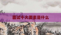面试十大要素是什么