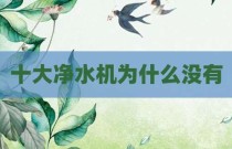 十大净水机为什么没有