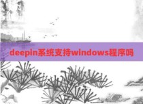 deepin系统支持windows程序吗
