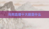 马狗直播十大碗是什么